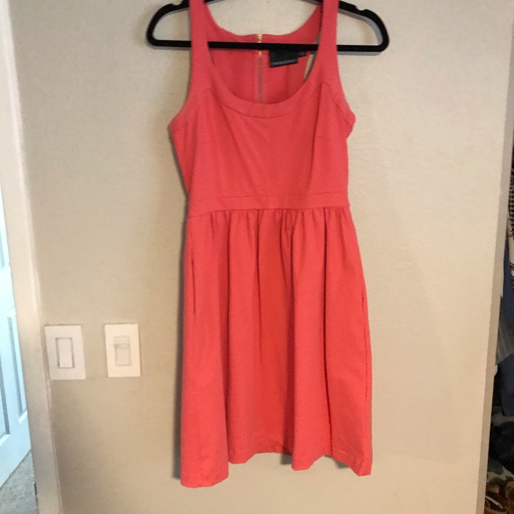 Coral cocktail dress with pockets!